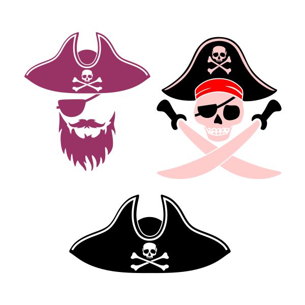 Pirate Hat and Head SVG Cuttable Design