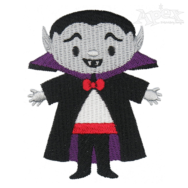 Cute Little Dracula Embroidery Design