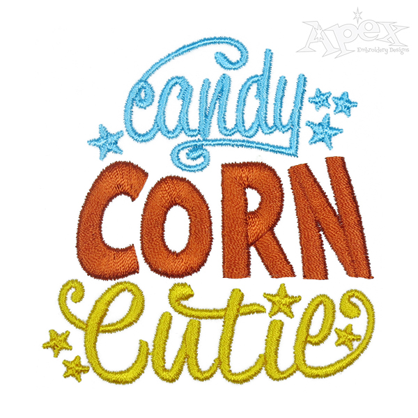 Candy Corn Cutie Embroidery Design