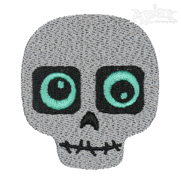 Cute Skull Embroidery Design