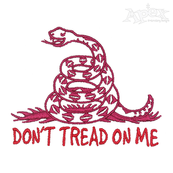 Gadsden Flag Don't Tread On Me Embroidery Design.
