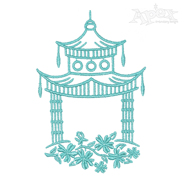 Pagoda Embroidery Design