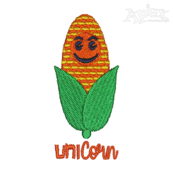 Unicorn Corn Embroidery Design