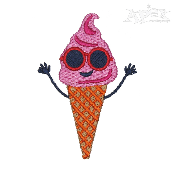 Cool Ice Cream Embroidery Design