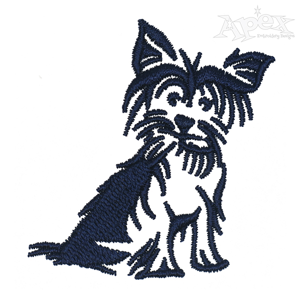 Yorkshire Terrier Dog Embroidery Design | Apex Monogram Designs & Fonts