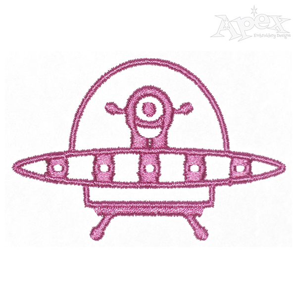 UFO Alien Embroidery Design