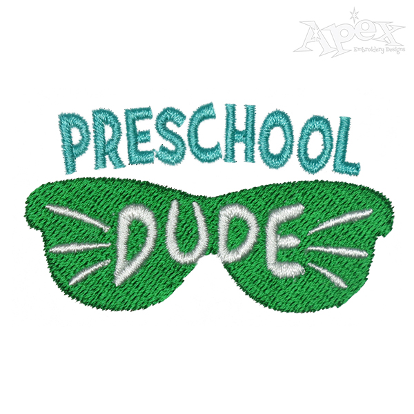 Kindergarten PreSchool Dude Embroidery Design