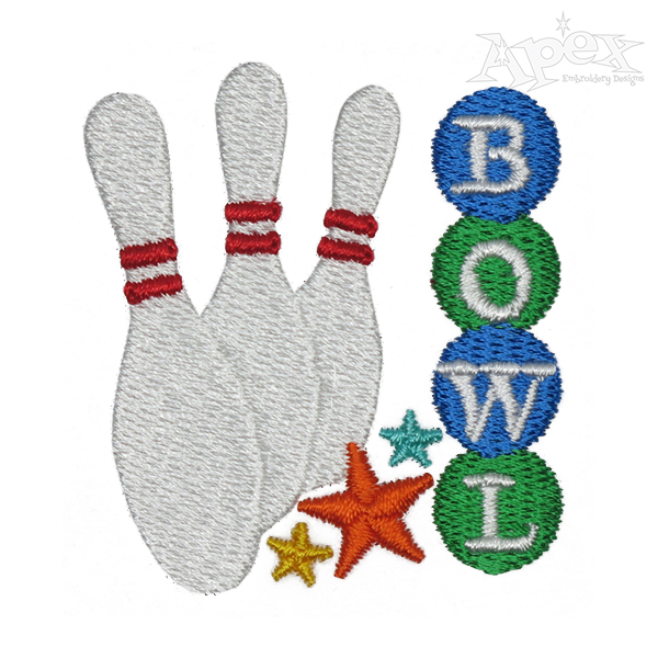 Bowl Bowling Embroidery Design
