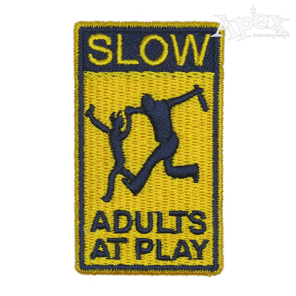 Slow Adults at Play Embroidery Design