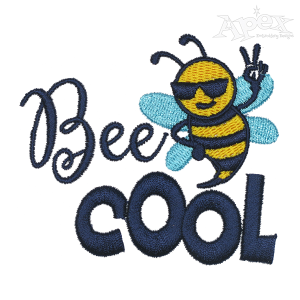 Bee Cool Embroidery Design