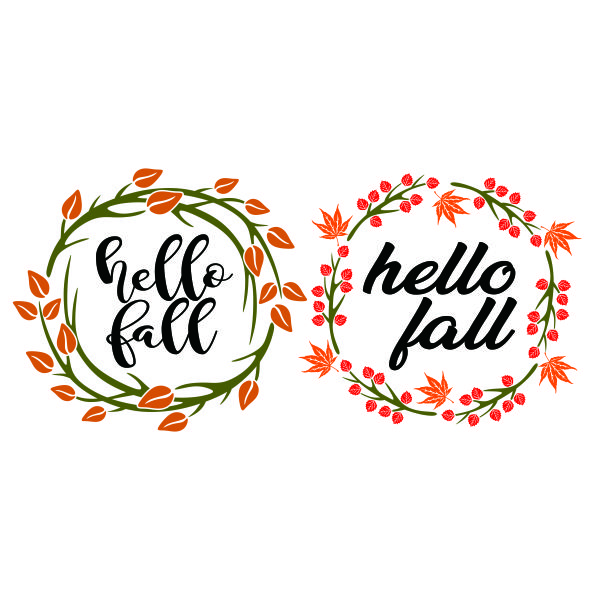 Hello Fall Wreath SVG Cuttable Design