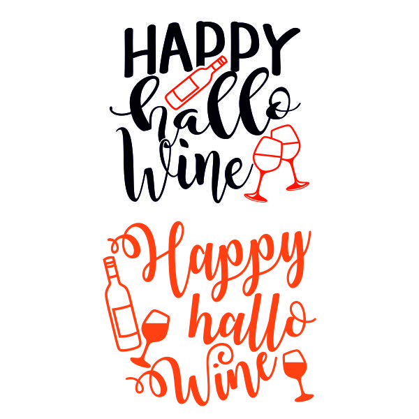 Happy Hallo Wine SVG Cuttable Design