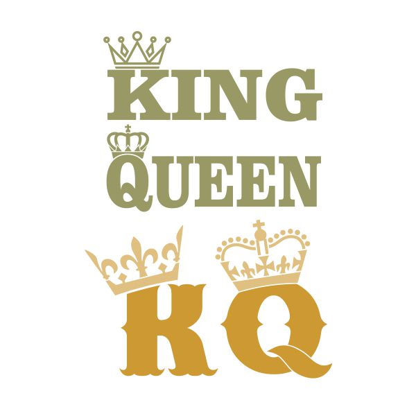 King and Queen Crowns Text SVG Designs Vector- Apex SVG
