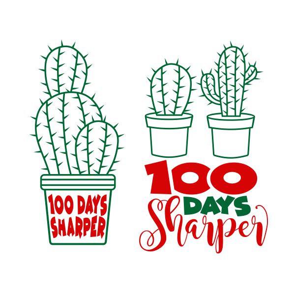 100 Days Sharper SVG Cuttable Design