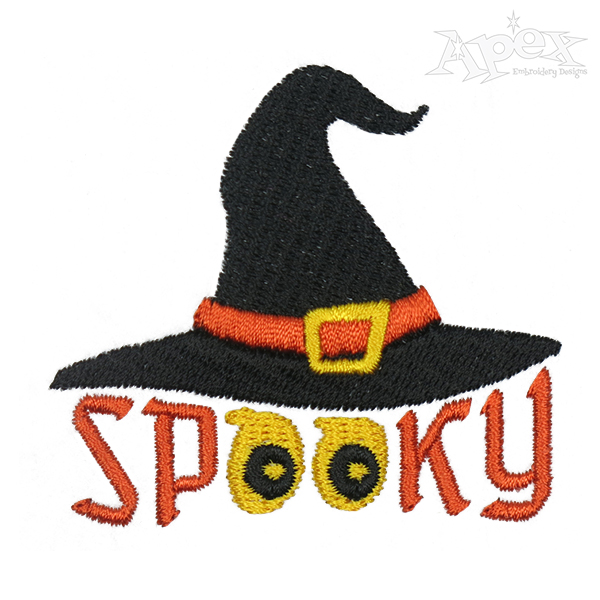 Spooky Witch Hat Embroidery Design