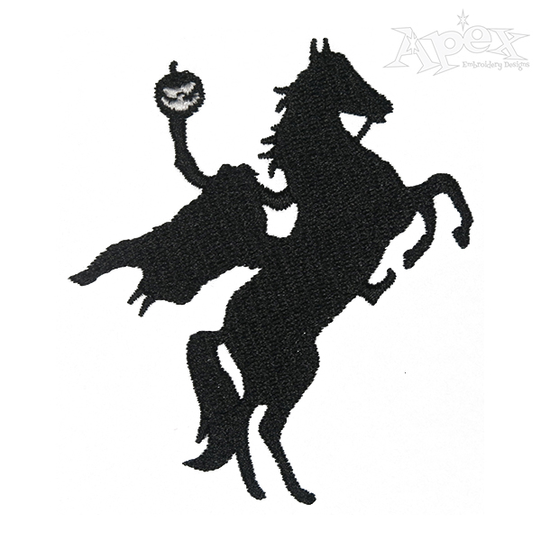Halloween Headless Horseman Pumpkin Embroider Design