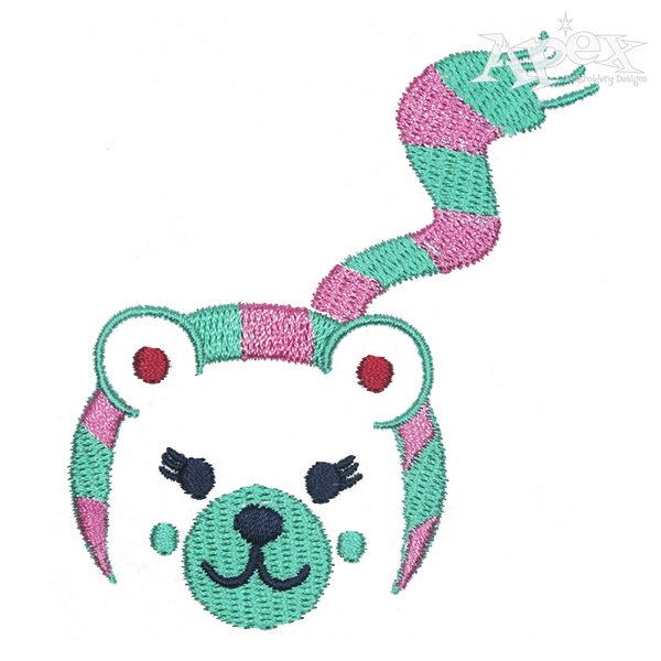Winter Polar Bear Embroidery Design