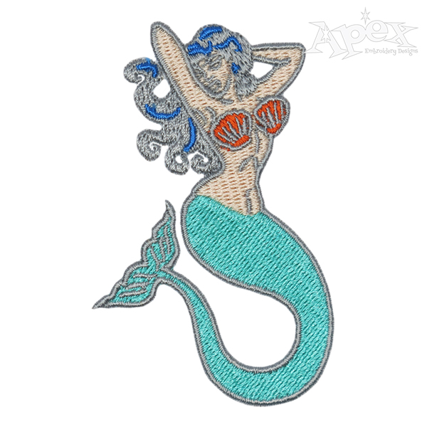 Sexy Mermaid Embroidery Design