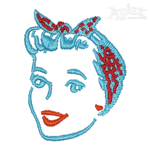 Vintage Lady Embroidery Design