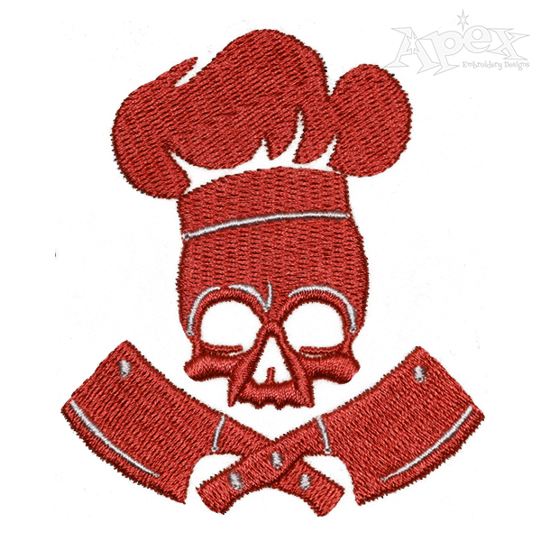 Skull Chef Embroidery Design