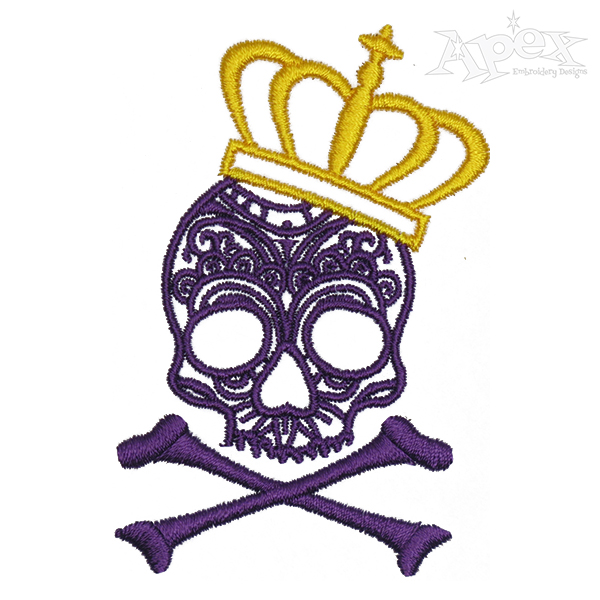 Skull Crown Embroidery Design