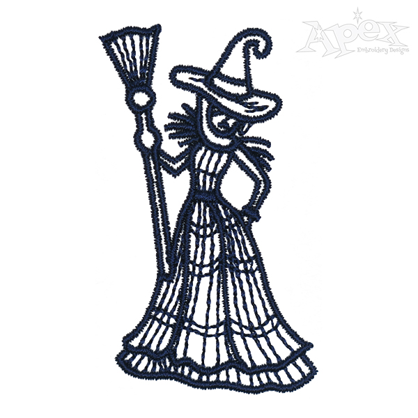 Witch Embroidery Design
