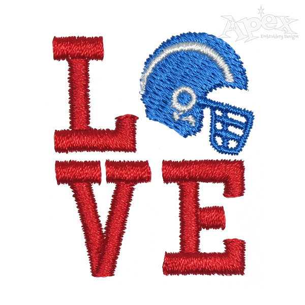Love Football Embroidery Design