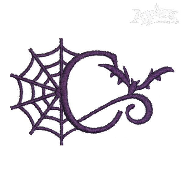 Spider Web Bat Embroidery Font