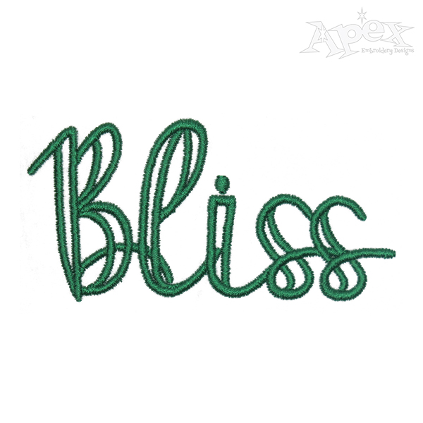 Bliss Embroidery Font