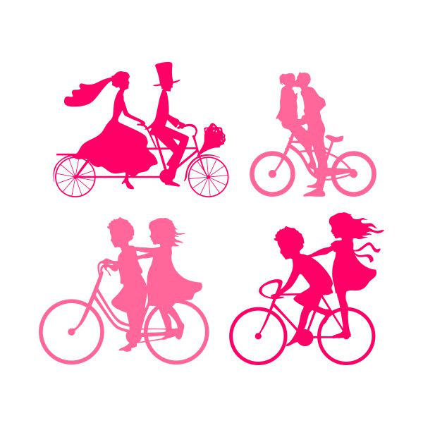 Bike Bicycle Love Couple SVG Cuttable Design