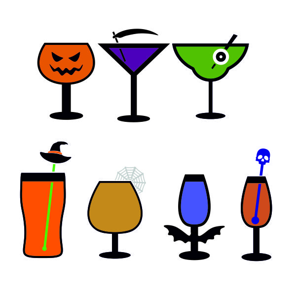 Halloween Cocktails SVG Cuttable Design