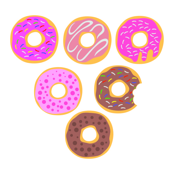 Donut Doughnut Pack SVG Cuttable Design