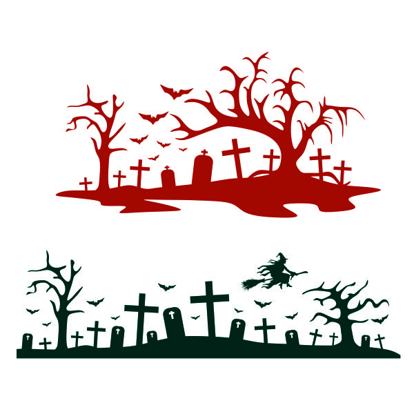 Halloween Graveyard SVG Cuttable Design