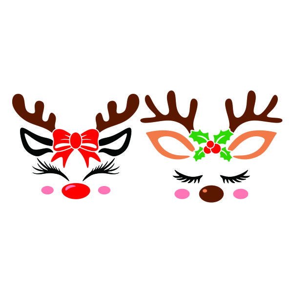 Adorable Reindeer Face SVG Cuttable Design