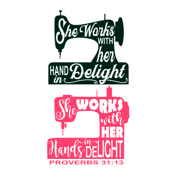 She Works with Her Hand in Delight SVG Cuttable Design