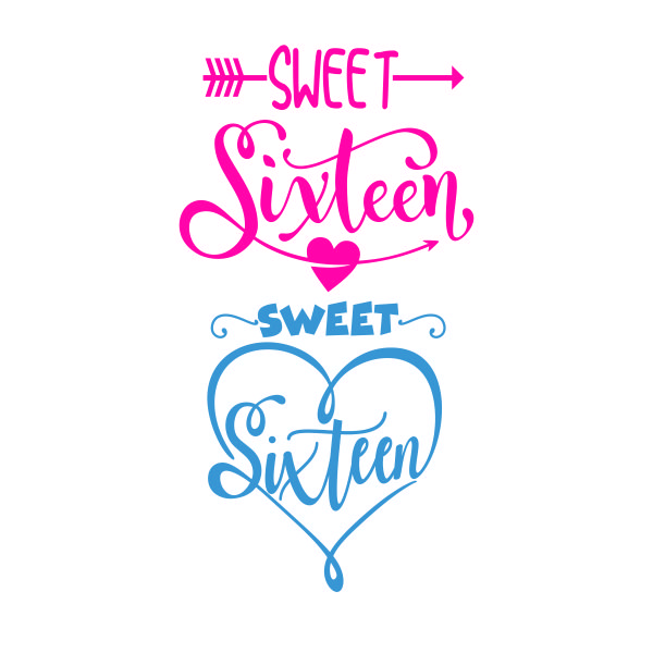 Sweet Sixteen SVG Cuttable Design