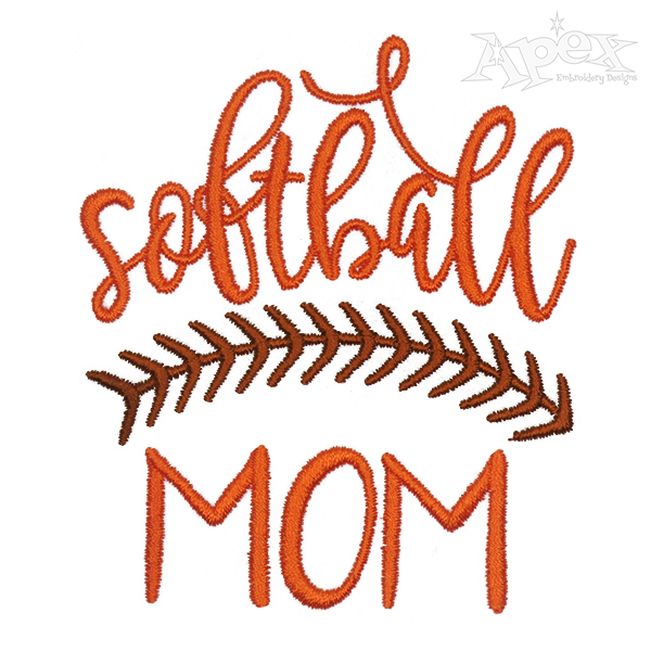 Softball Mom Embroidery Design
