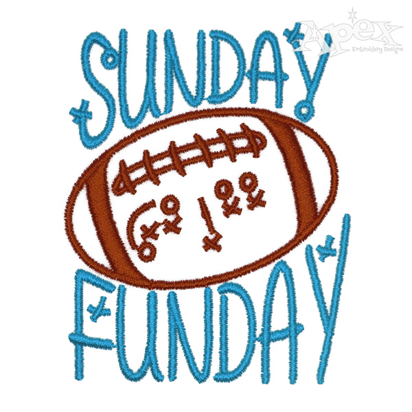 Sunday Funday Football Embroidery Designs