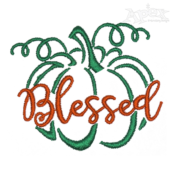 Blessed Pumpkin Embroidery Designs