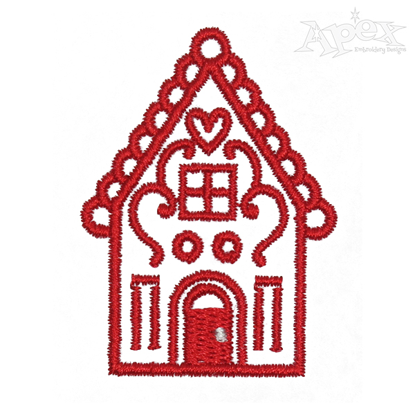 Cute House Embroidery Design