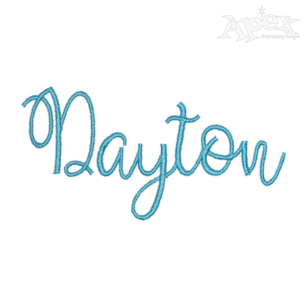 Dayton Embroidery Font