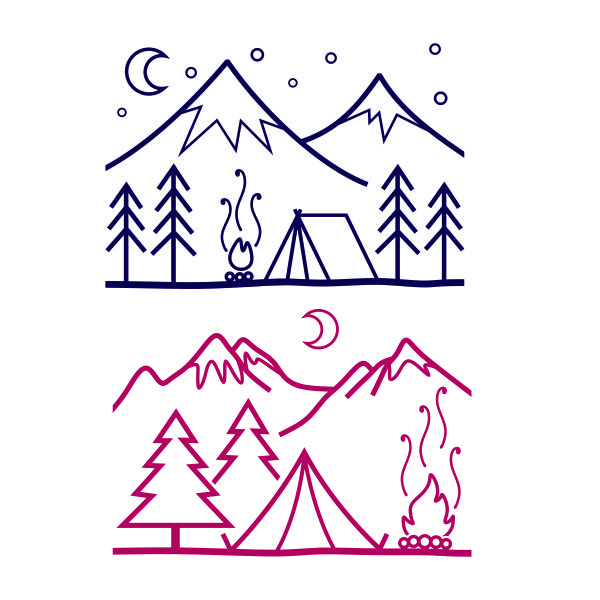 Camping Site SVG Cuttable Design