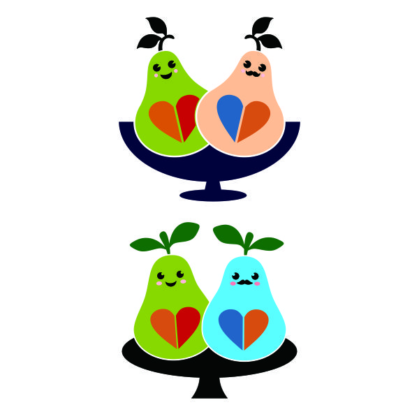 Pears Couple SVG Cuttable Design