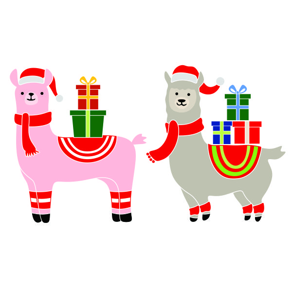 Christmas Llama SVG Cuttable Design