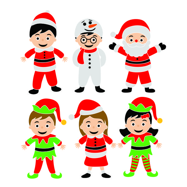 Kid Christmas Character Pack SVG Cuttable Design