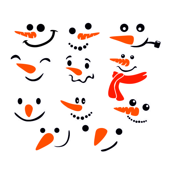 Snowman Face Pack Cuttable Design Apex Embroidery Designs Monogram Fonts Alphabets
