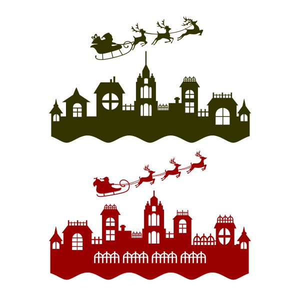 Christmas Town SVG Cuttable Design