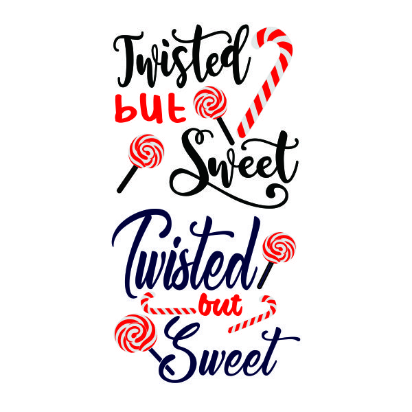Twisted but Sweet Candy Cane SVG Cuttable Design