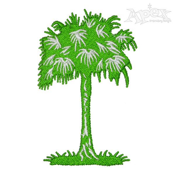 South Carolina SC Palmetto Palm Tree Embroidery Design