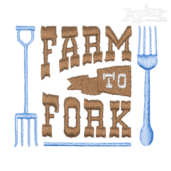 Farm to Fork Embroidery Design